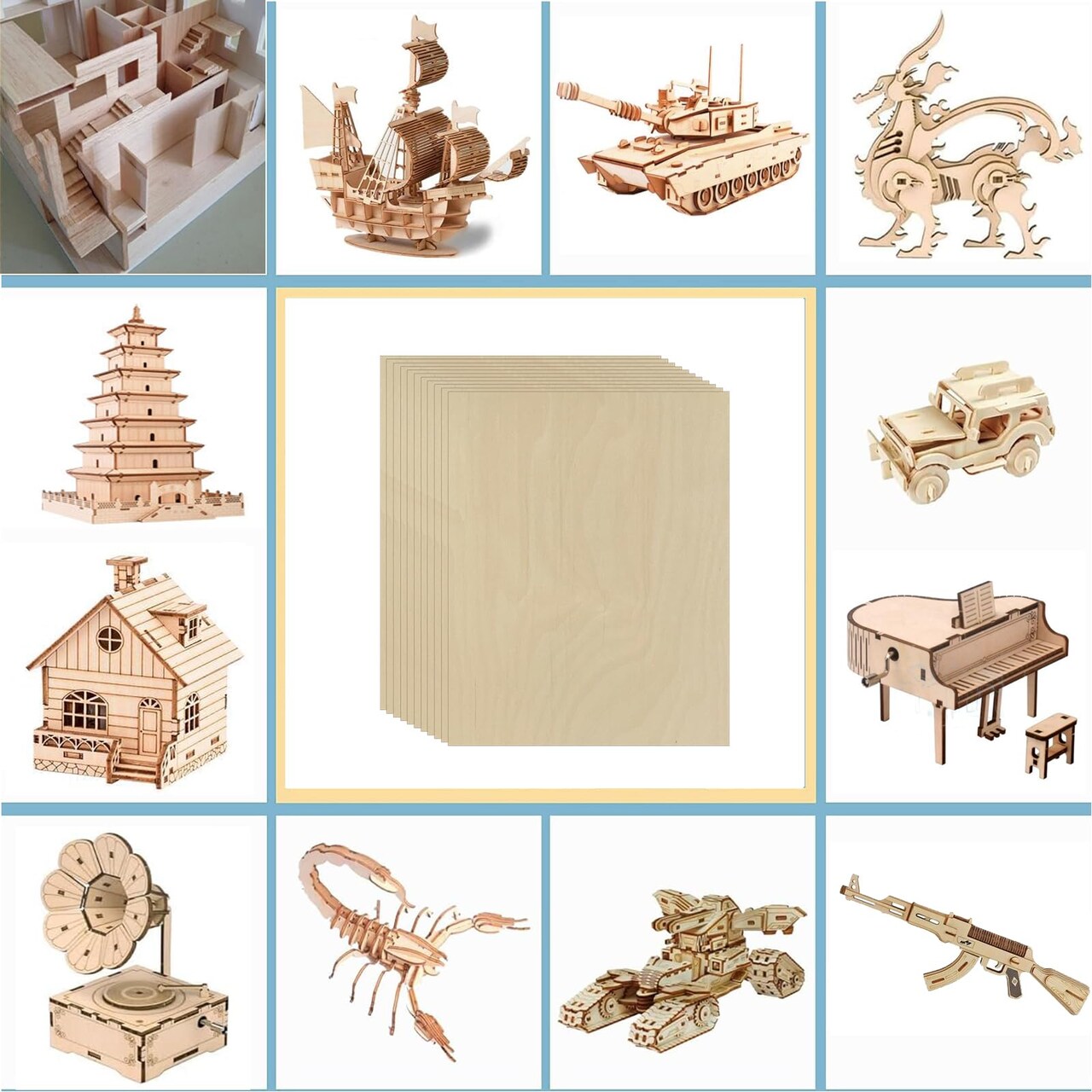 25 Pieces Basswood Sheets 1/16,Thin Plywood Wood Sheets for Crafts,Perfect for DIY Projects, Painting, Drawing, Laser, Wood Engraving, Wood Burning and CNC Cutting(150x100x1.5mm)